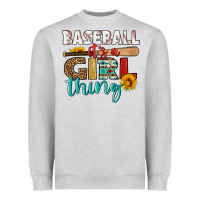 Heather Grey baseball it's a girl thing Heavyweight Sweatshirt - HRA Design Shop