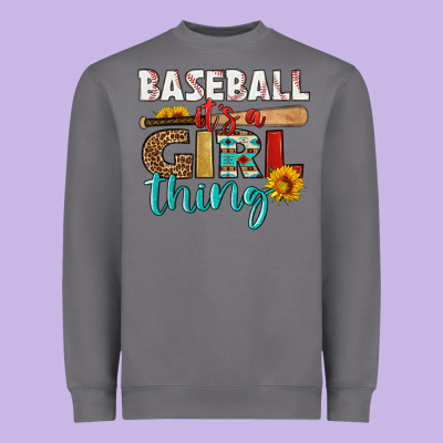 Baseball It's A Girl Thing Heavyweight Sweatshirt Designed By Hra Design Shop