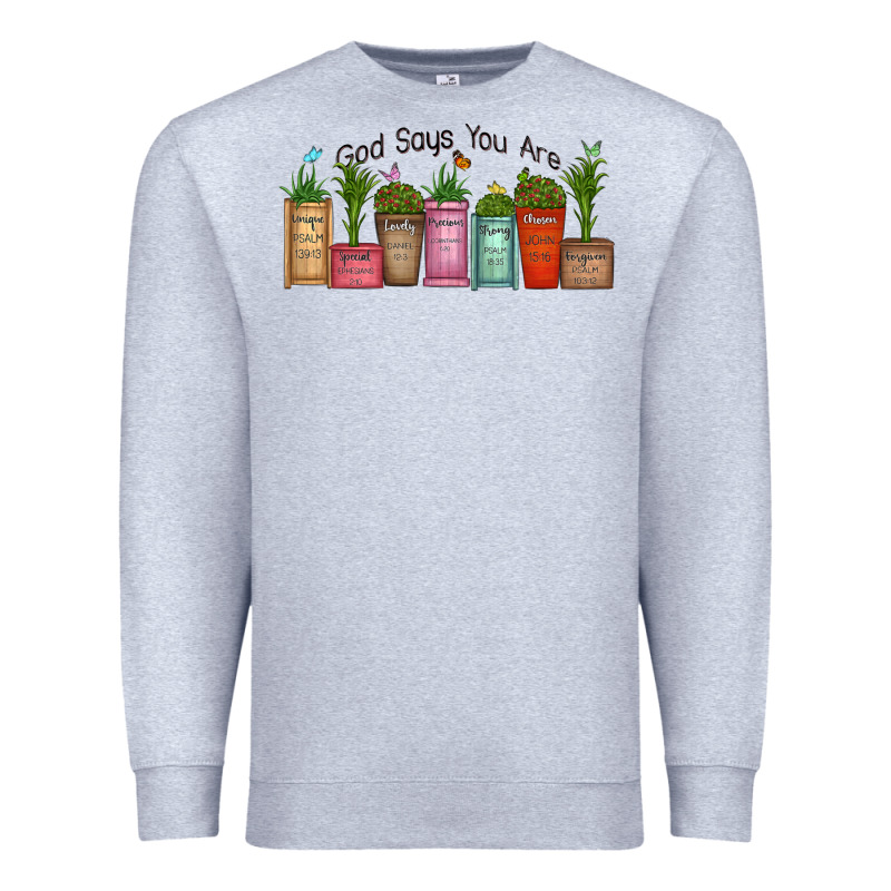 God Says You Are Unique Premium Sweatshirt by MaliasSmallBusiness | Teevron