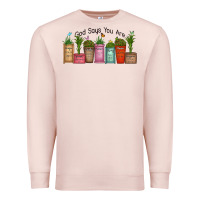 Pale Pink god says you are unique Premium Sweatshirt - MaliasSmallBusiness