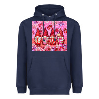 Navy love gnomies with gift boxes Heavyweight Hoodie - NancyCooperArtShop