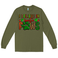 Army Green i believe in santa paws christmas Long Sleeve Tee - Jasminsmagicworld