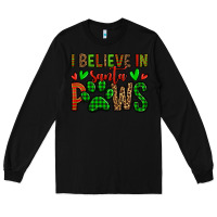 Black i believe in santa paws christmas Long Sleeve Tee - Jasminsmagicworld