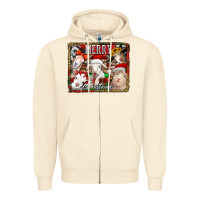 Sandshell merry christmas goats Zipper Hoodie - Jasminsmagicworld