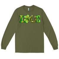 Army Green love with horseshoe Long Sleeve Tee - AdoDesignShop