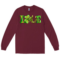 Burgundy love with horseshoe Long Sleeve Tee - AdoDesignShop