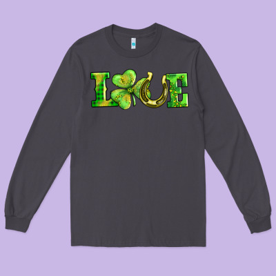 Love With Horseshoe Long Sleeve Tee Designed By Adodesignshop