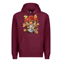 Burgundy mushroom gnome Premium Hoodie - BarkalooDesign