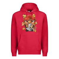 Cardinal mushroom gnome Premium Hoodie - BarkalooDesign