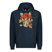 Navy mushroom gnome Premium Hoodie - BarkalooDesign