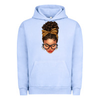 Pigment Grape Ice Light skin afro messy bun leopard bow Urban Hoodie - texasbilliewilder