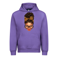 Tulip Light skin afro messy bun leopard bow Urban Hoodie - texasbilliewilder