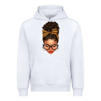 White Light skin afro messy bun leopard bow Urban Hoodie - texasbilliewilder