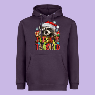 Lets Get Trashed With Raccoon Heavyweight Hoodie Designed By Maliassmallbusiness