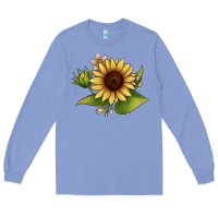 Colony Blue sunflower Long Sleeve Tee - JahusDesignShop