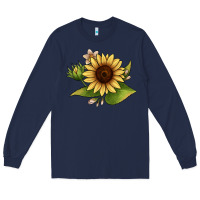 Navy sunflower Long Sleeve Tee - JahusDesignShop