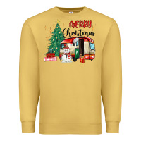 Antique Gold merry christmas camper Premium Sweatshirt - MaliasSmallBusiness