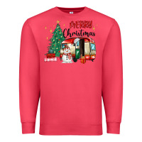 Cardinal merry christmas camper Premium Sweatshirt - MaliasSmallBusiness