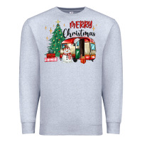 Heather Grey merry christmas camper Premium Sweatshirt - MaliasSmallBusiness