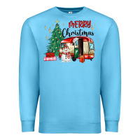 Ocean Blue merry christmas camper Premium Sweatshirt - MaliasSmallBusiness