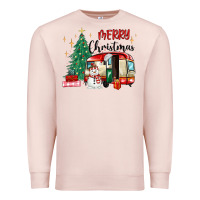 Pale Pink merry christmas camper Premium Sweatshirt - MaliasSmallBusiness