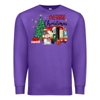 Purple merry christmas camper Premium Sweatshirt - MaliasSmallBusiness