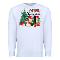 White merry christmas camper Premium Sweatshirt - MaliasSmallBusiness