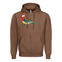 Chestnut Rosella Bird Zipper Hoodie - LillyAllenDesigns