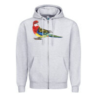Heather Grey Rosella Bird Zipper Hoodie - LillyAllenDesigns