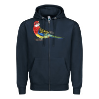Navy Rosella Bird Zipper Hoodie - LillyAllenDesigns