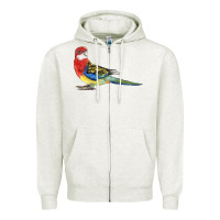Oatmeal Heather Rosella Bird Zipper Hoodie - LillyAllenDesigns