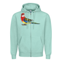 Seafoam Rosella Bird Zipper Hoodie - LillyAllenDesigns