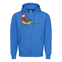 True Royal Rosella Bird Zipper Hoodie - LillyAllenDesigns