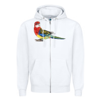 White Rosella Bird Zipper Hoodie - LillyAllenDesigns