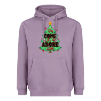 Lavender oh come let us adore him christmas tree Heavyweight Hoodie - MaliasSmallBusiness