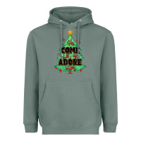 Sage oh come let us adore him christmas tree Heavyweight Hoodie - MaliasSmallBusiness