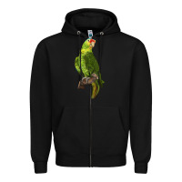 Black New Zealand Paraket Parrot Zipper Hoodie - LillyAllenDesigns