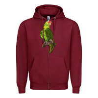 Burgundy New Zealand Paraket Parrot Zipper Hoodie - LillyAllenDesigns