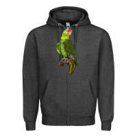 Charcoal Heather New Zealand Paraket Parrot Zipper Hoodie - LillyAllenDesigns
