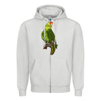 Dove Grey New Zealand Paraket Parrot Zipper Hoodie - LillyAllenDesigns