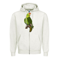 Oatmeal Heather New Zealand Paraket Parrot Zipper Hoodie - LillyAllenDesigns