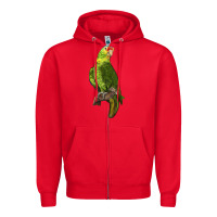 Red New Zealand Paraket Parrot Zipper Hoodie - LillyAllenDesigns