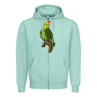 Seafoam New Zealand Paraket Parrot Zipper Hoodie - LillyAllenDesigns