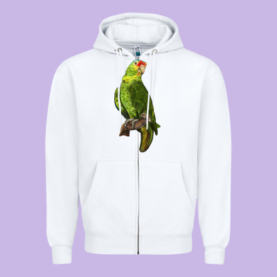 New Zealand Paraket Parrot Zipper Hoodie Designed By Lillyallendesigns