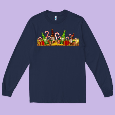 Beer Bottles For Christmas Long Sleeve Tee Designed By Adodesignshop