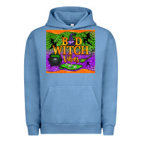 Pigment Pebble Blue Bad witch vibes Urban Hoodie - NancyCooperArtShop
