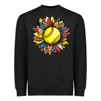 Black softball sunflower Heavyweight Sweatshirt - HRA Design Shop