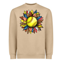 Mushroom softball sunflower Heavyweight Sweatshirt - HRA Design Shop