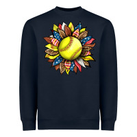 Navy softball sunflower Heavyweight Sweatshirt - HRA Design Shop