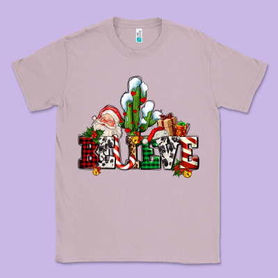 Believe Christmas And Santa Classic Tee Designed By Adodesignshop